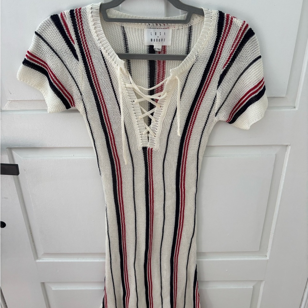 Lost + Wander Red and Blue Swim Coverup